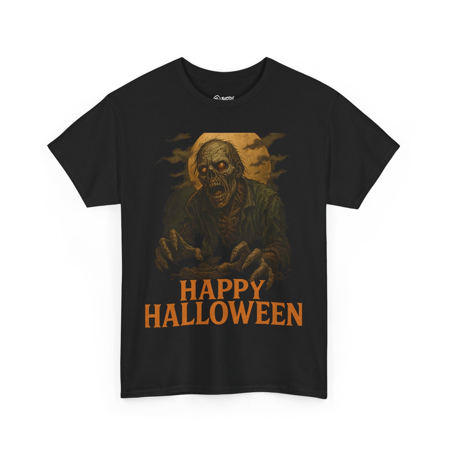 Halloween Zombie Unisex Heavy Cotton Tee, Spooky T-Shirt, Halloween Costume Shirt, Halloween Party Apparel, Trick or Treat Tee