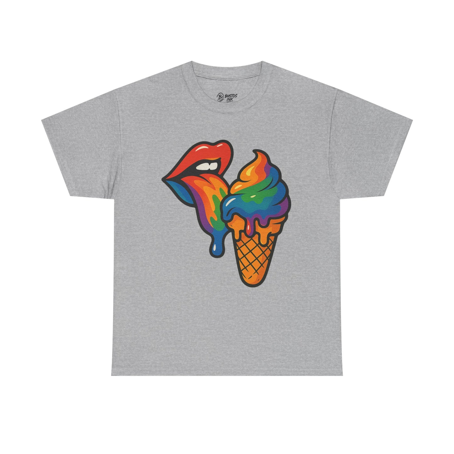 Colorful Ice Cream Lips Tee - Fun Summer Shirt, LGBTQ+ Pride Apparel, Unique Gift for Ice Cream Lovers, Casual Wear, Statement T-Shirt
