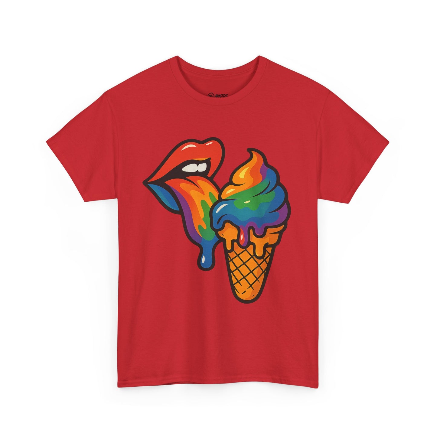 Colorful Ice Cream Lips Tee - Fun Summer Shirt, LGBTQ+ Pride Apparel, Unique Gift for Ice Cream Lovers, Casual Wear, Statement T-Shirt