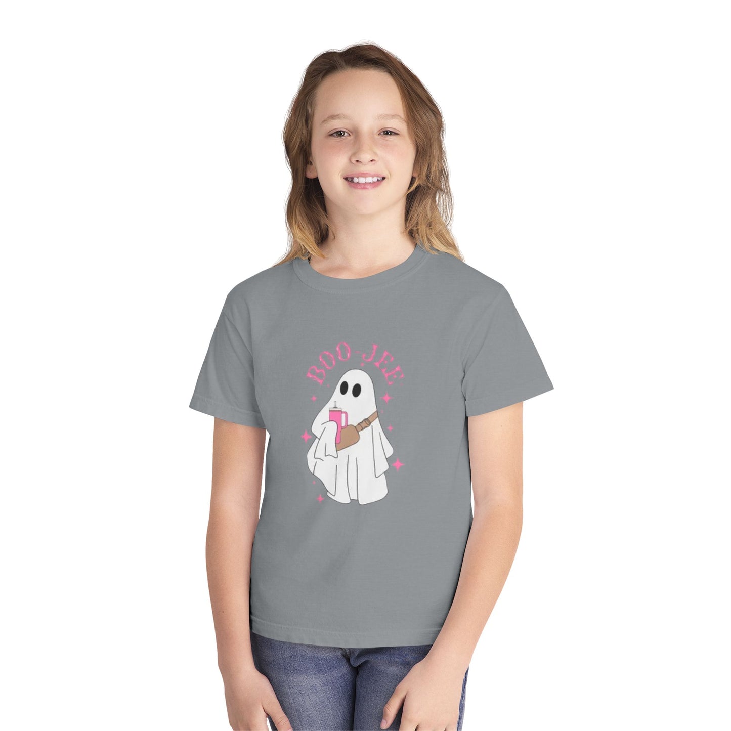 Boo Jee Ghost Youth Midweight Tee-Halloween Shirt
