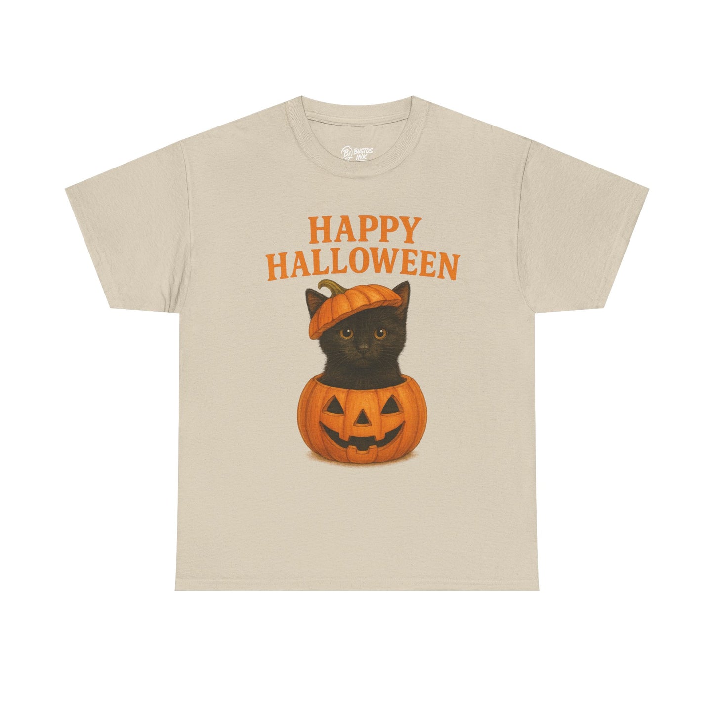 Halloween Cat Unisex Cotton Tee, Funny Halloween Shirt, Cute Cat T-Shirt, Spooky Season Wear, Gift for Cat Lovers