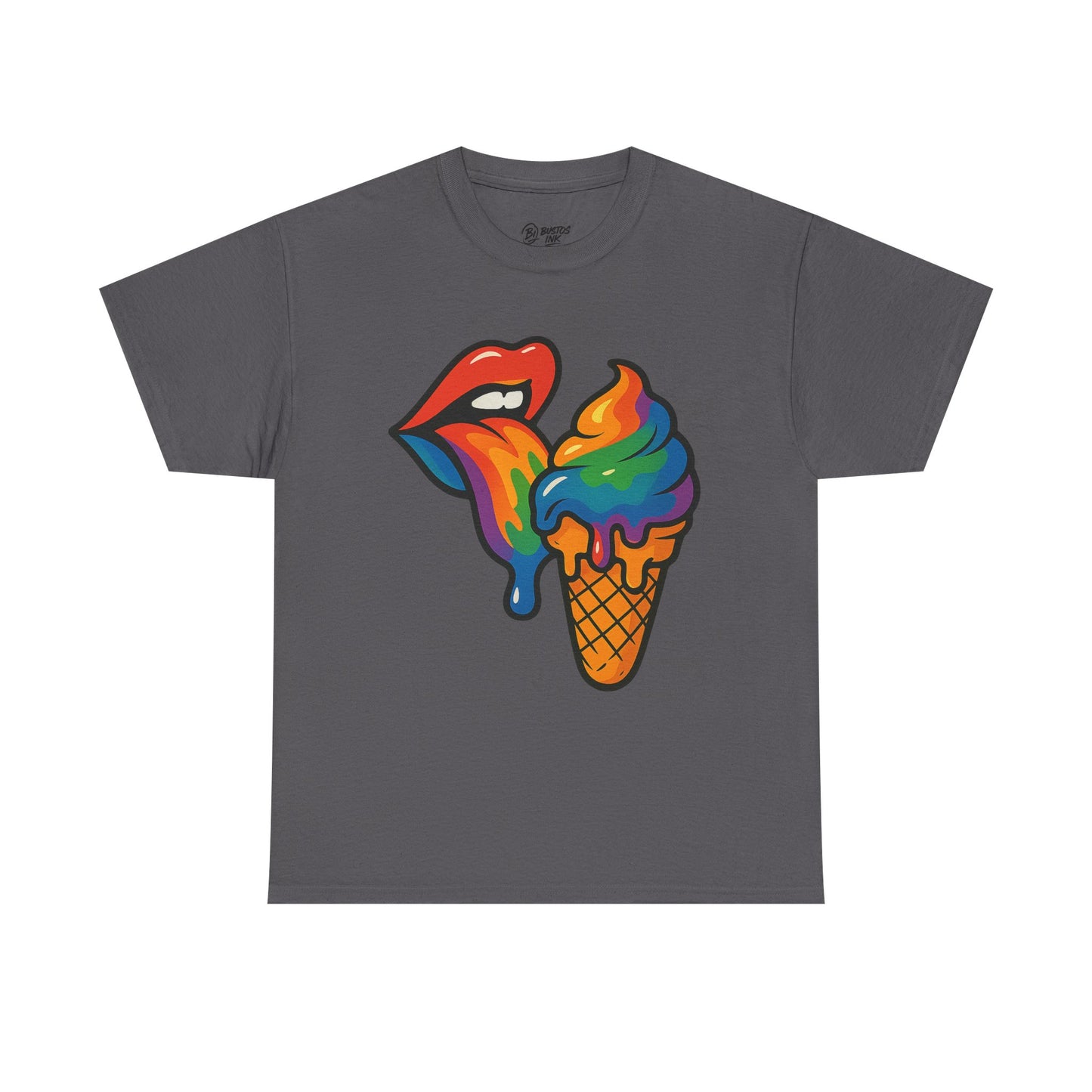 Colorful Ice Cream Lips Tee - Fun Summer Shirt, LGBTQ+ Pride Apparel, Unique Gift for Ice Cream Lovers, Casual Wear, Statement T-Shirt