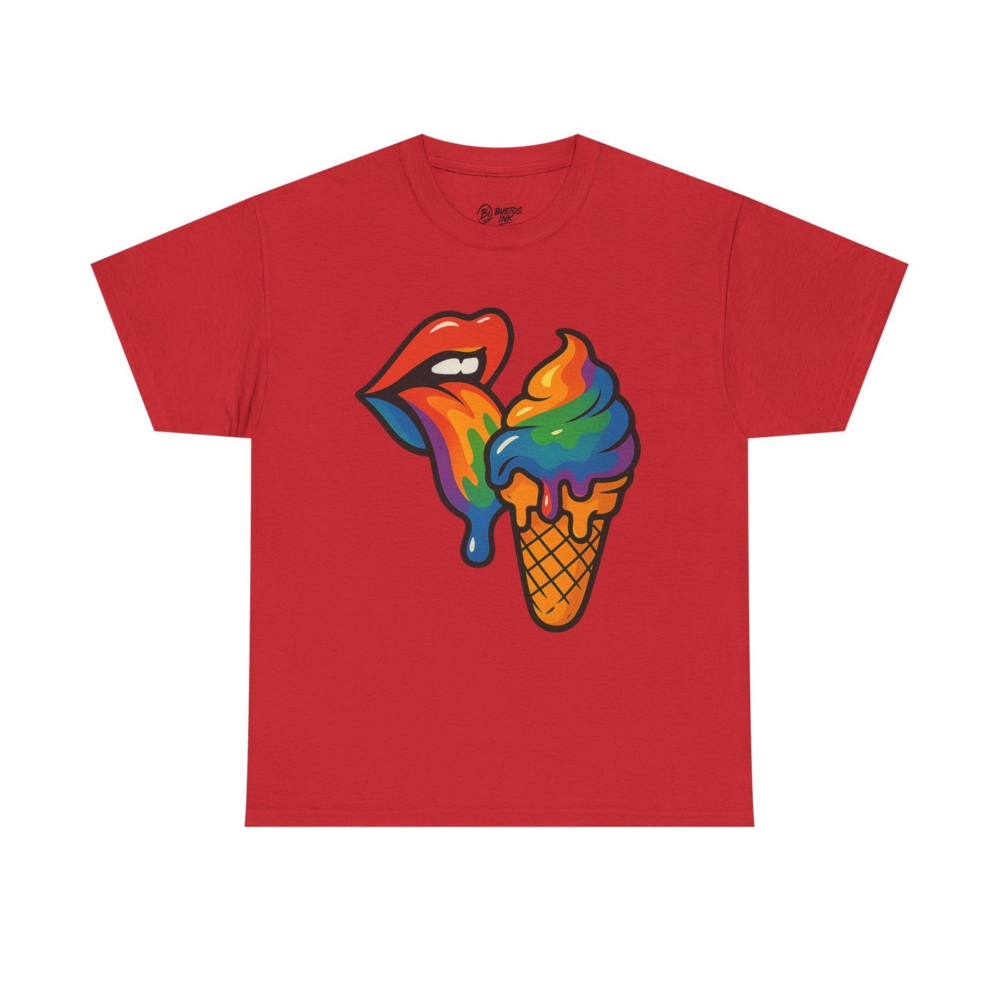 Colorful Ice Cream Lips Tee - Fun Summer Shirt, LGBTQ+ Pride Apparel, Unique Gift for Ice Cream Lovers, Casual Wear, Statement T-Shirt