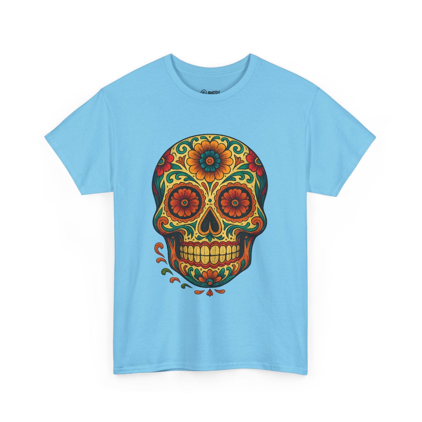 Day of the Dead Skull Tee, Unisex Cotton Shirt, Festival Fashion, Halloween Apparel, Vintage Style Tee, Bohemian Gift
