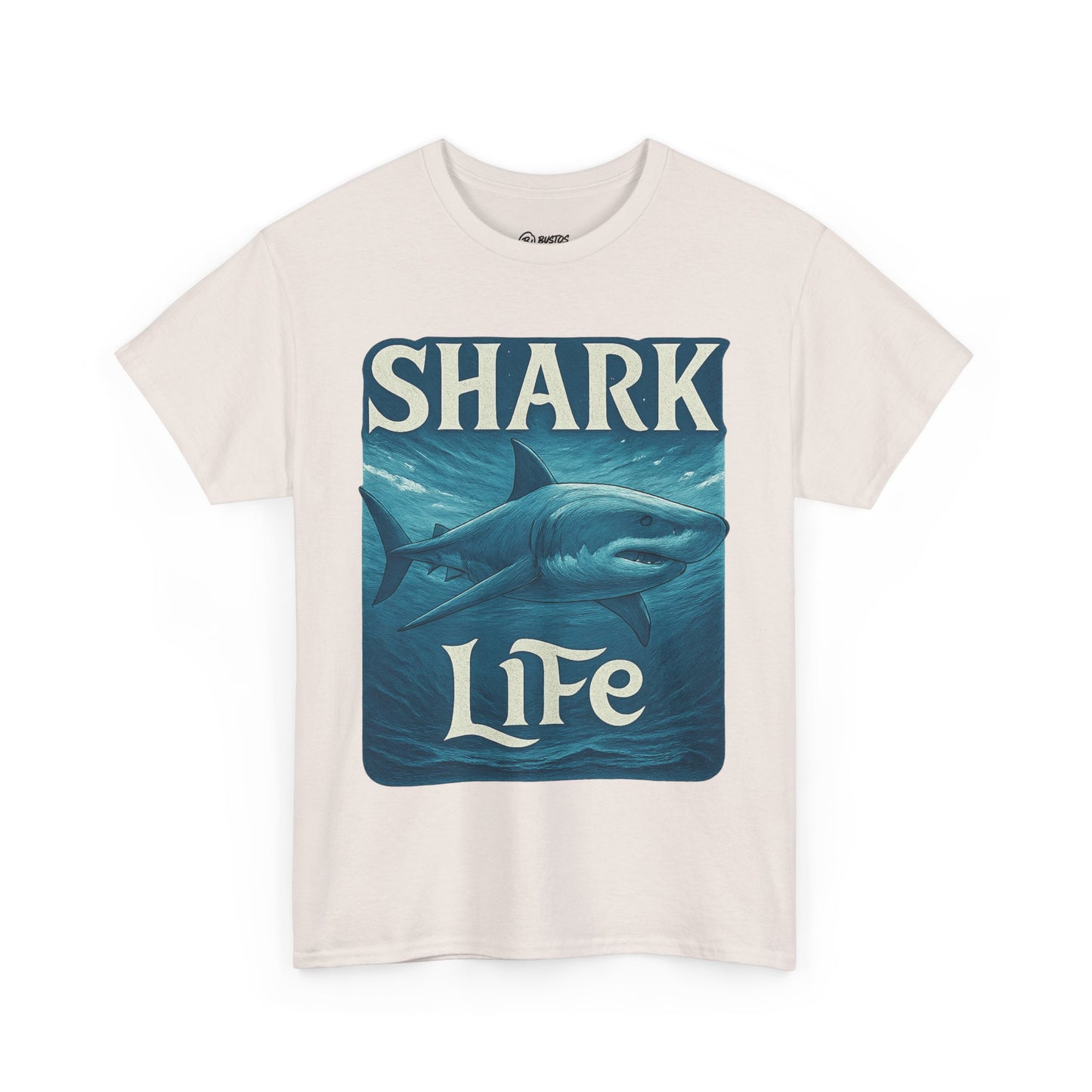Shark Life Unisex Heavy Cotton Tee, Casual Summer Shirt, Beachwear, Ocean Lover Gift, Surfing Tee, Birthday Present