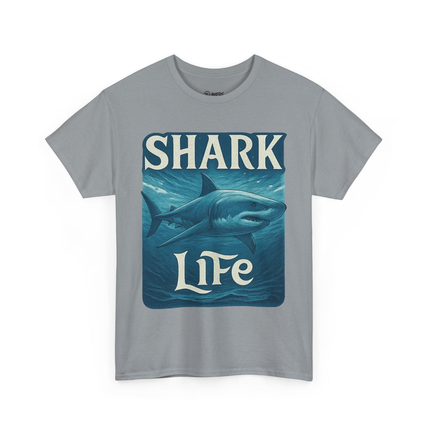 Shark Life Unisex Heavy Cotton Tee, Casual Summer Shirt, Beachwear, Ocean Lover Gift, Surfing Tee, Birthday Present