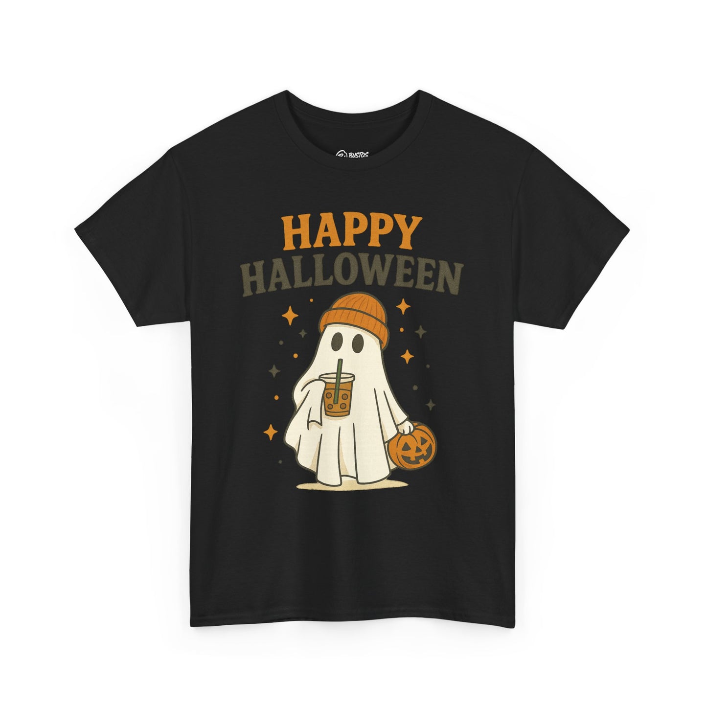 Happy Halloween Unisex Heavy Cotton Tee - Spooky Ghost Shirt, Fall Fashion, Halloween Party Wear, Trick or Treat Tee, Seasonal Gift