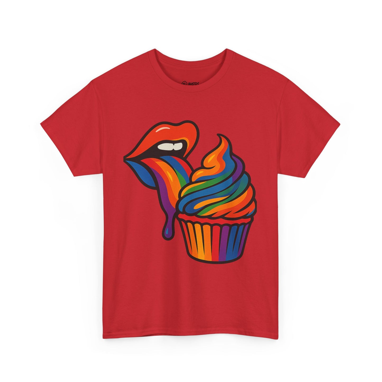Rainbow Cupcake Unisex Tee, Fun Graphic Tee, Pride Shirt, Gift for Food Lovers, Vibrant Casual Wear