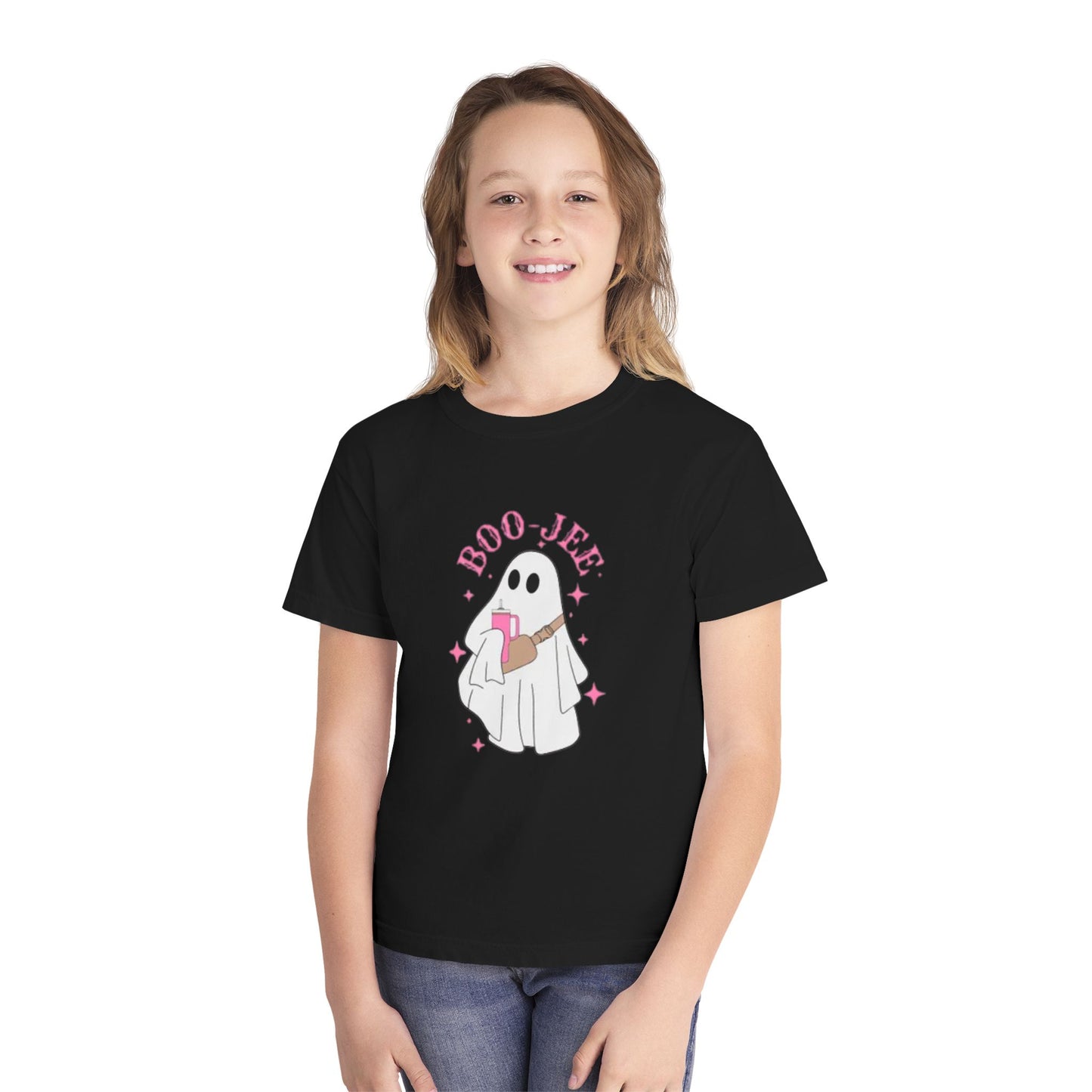 Boo Jee Ghost Youth Midweight Tee-Halloween Shirt