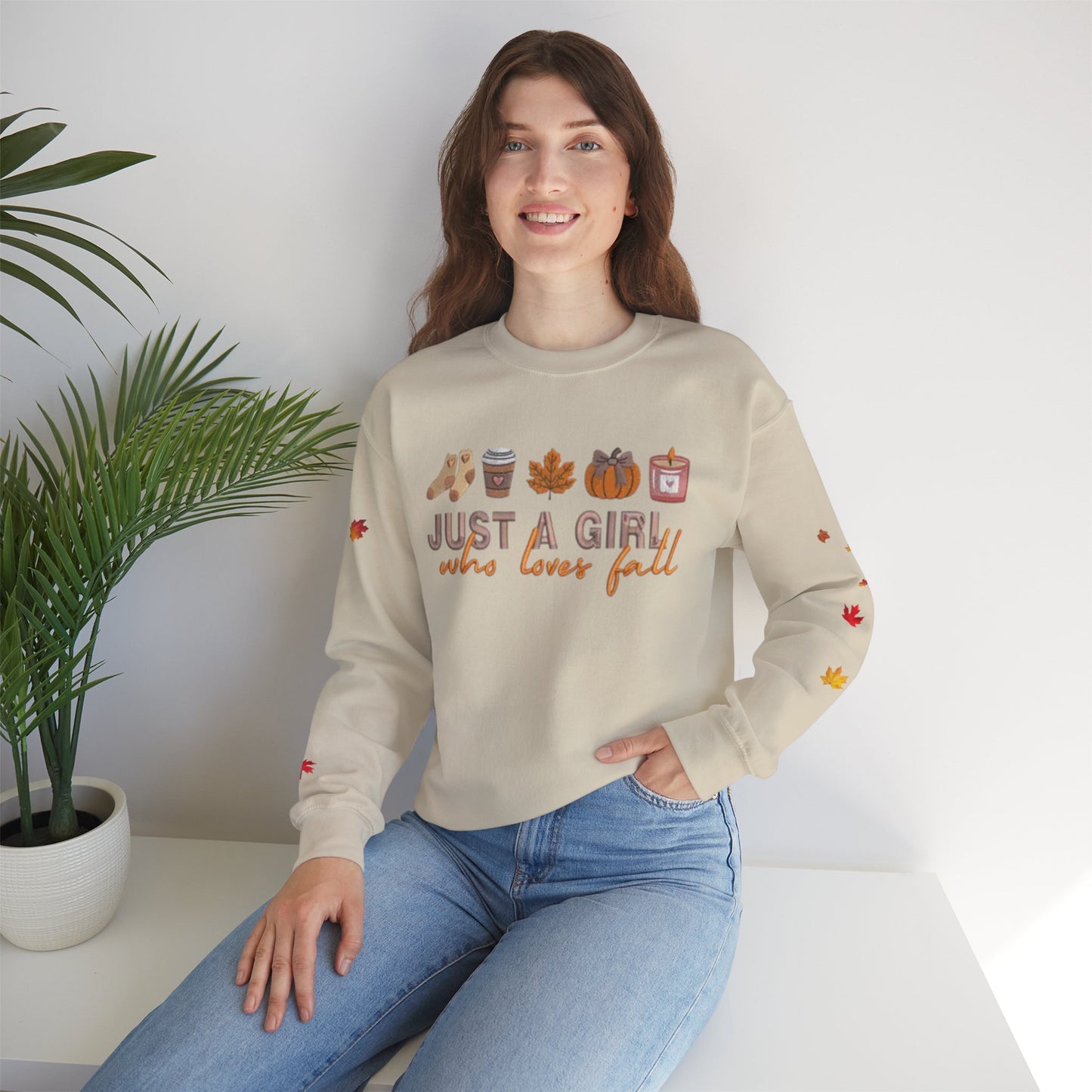 Cozy Fall Sweatshirt, Just a Girl Who Loves Fall, Comfy Crewneck Sweatshirt
