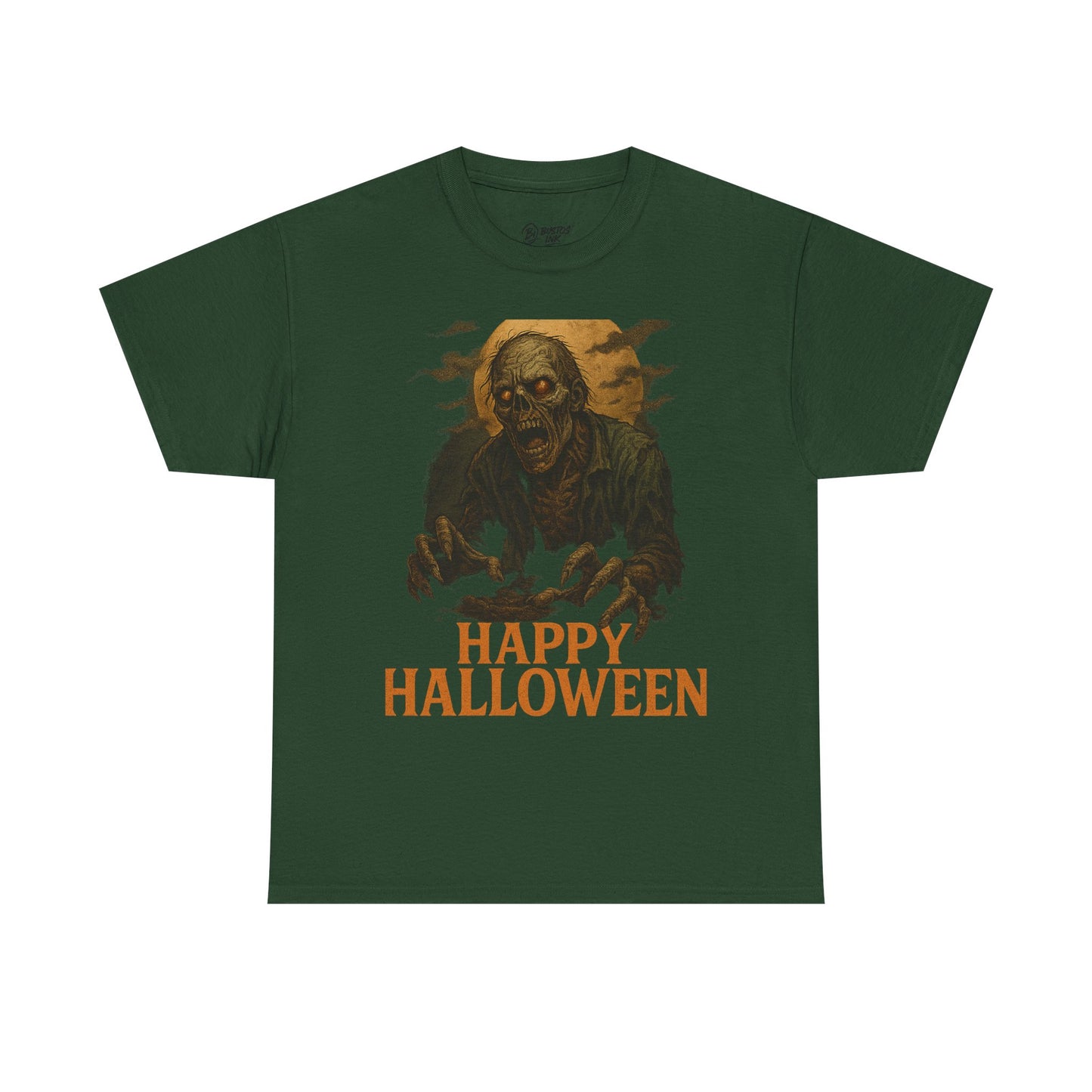 Halloween Zombie Unisex Heavy Cotton Tee, Spooky T-Shirt, Halloween Costume Shirt, Halloween Party Apparel, Trick or Treat Tee