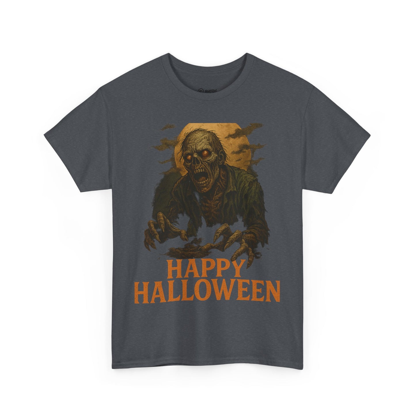 Halloween Zombie Unisex Heavy Cotton Tee, Spooky T-Shirt, Halloween Costume Shirt, Halloween Party Apparel, Trick or Treat Tee