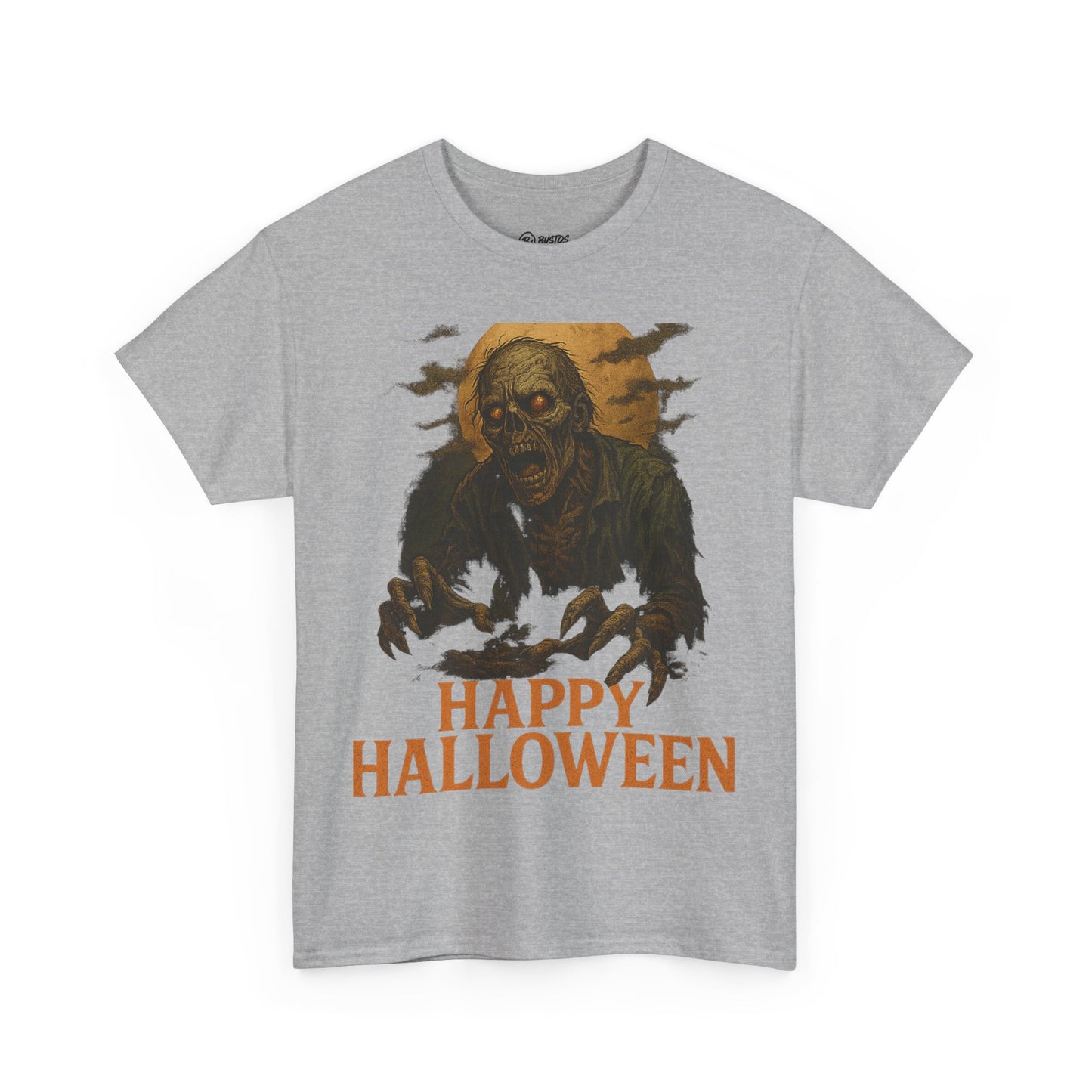 Halloween Zombie Unisex Heavy Cotton Tee, Spooky T-Shirt, Halloween Costume Shirt, Halloween Party Apparel, Trick or Treat Tee