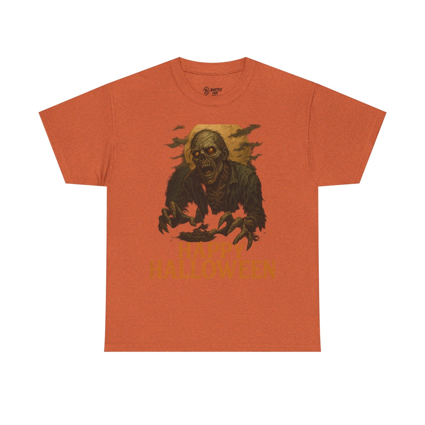 Halloween Zombie Unisex Heavy Cotton Tee, Spooky T-Shirt, Halloween Costume Shirt, Halloween Party Apparel, Trick or Treat Tee