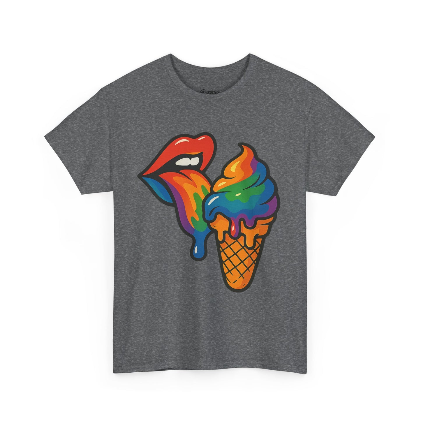 Colorful Ice Cream Lips Tee - Fun Summer Shirt, LGBTQ+ Pride Apparel, Unique Gift for Ice Cream Lovers, Casual Wear, Statement T-Shirt