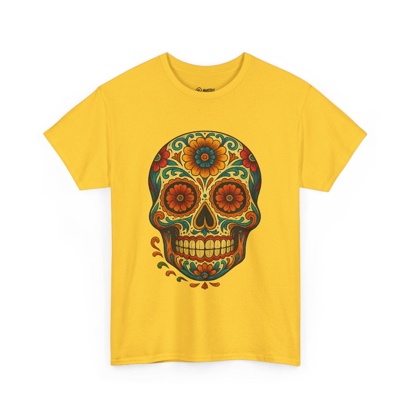 Day of the Dead Skull Tee, Unisex Cotton Shirt, Festival Fashion, Halloween Apparel, Vintage Style Tee, Bohemian Gift