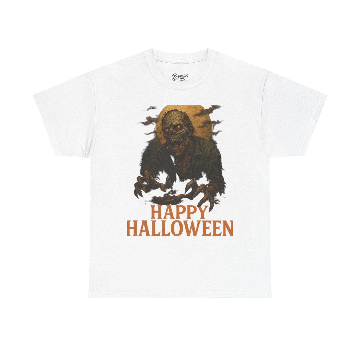 Halloween Zombie Unisex Heavy Cotton Tee, Spooky T-Shirt, Halloween Costume Shirt, Halloween Party Apparel, Trick or Treat Tee