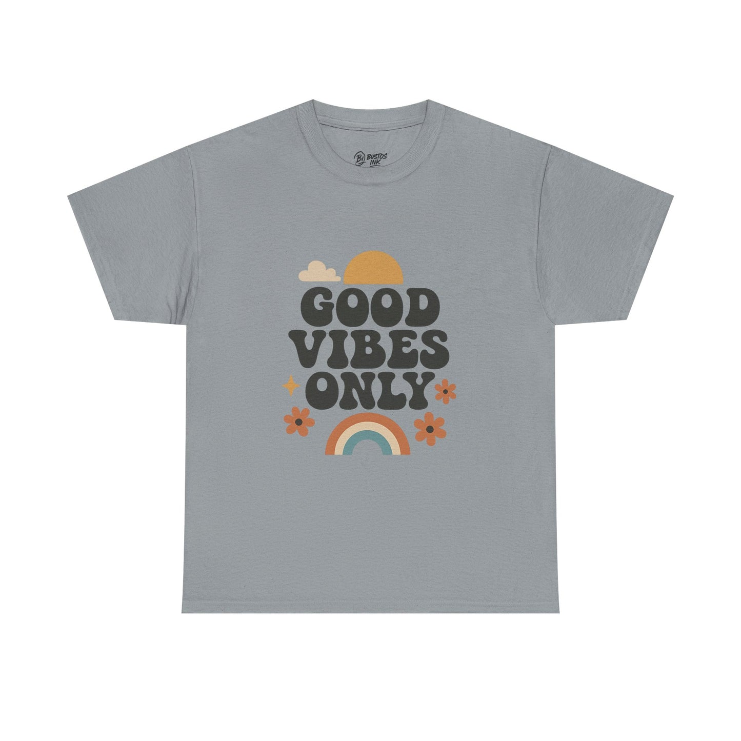 Good Vibes Only Unisex Heavy Cotton Tee, Positive Message Shirt, Casual Everyday Tee, Gift for Friends, Summer Wear