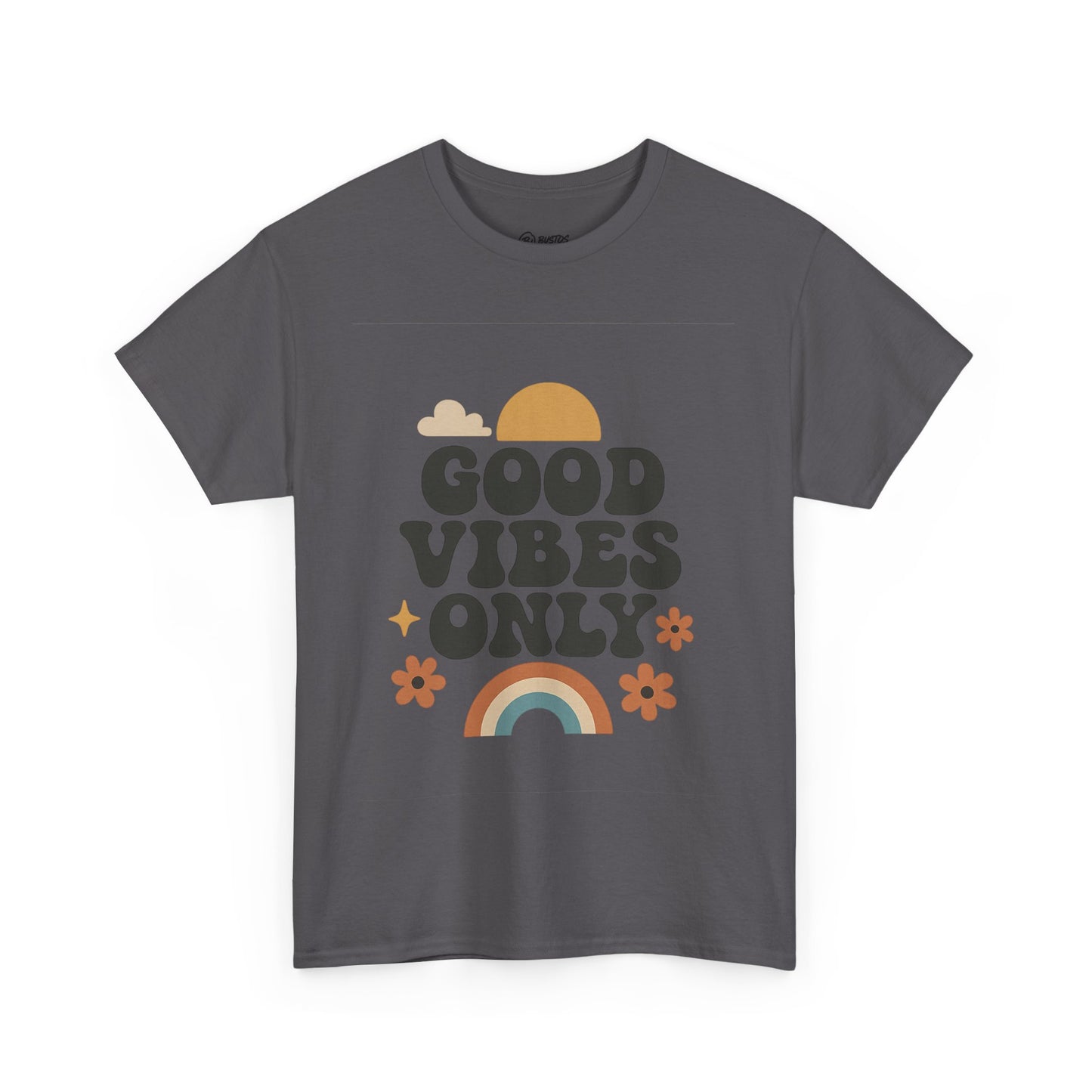 Good Vibes Only Unisex Heavy Cotton Tee, Positive Message Shirt, Casual Everyday Tee, Gift for Friends, Summer Wear