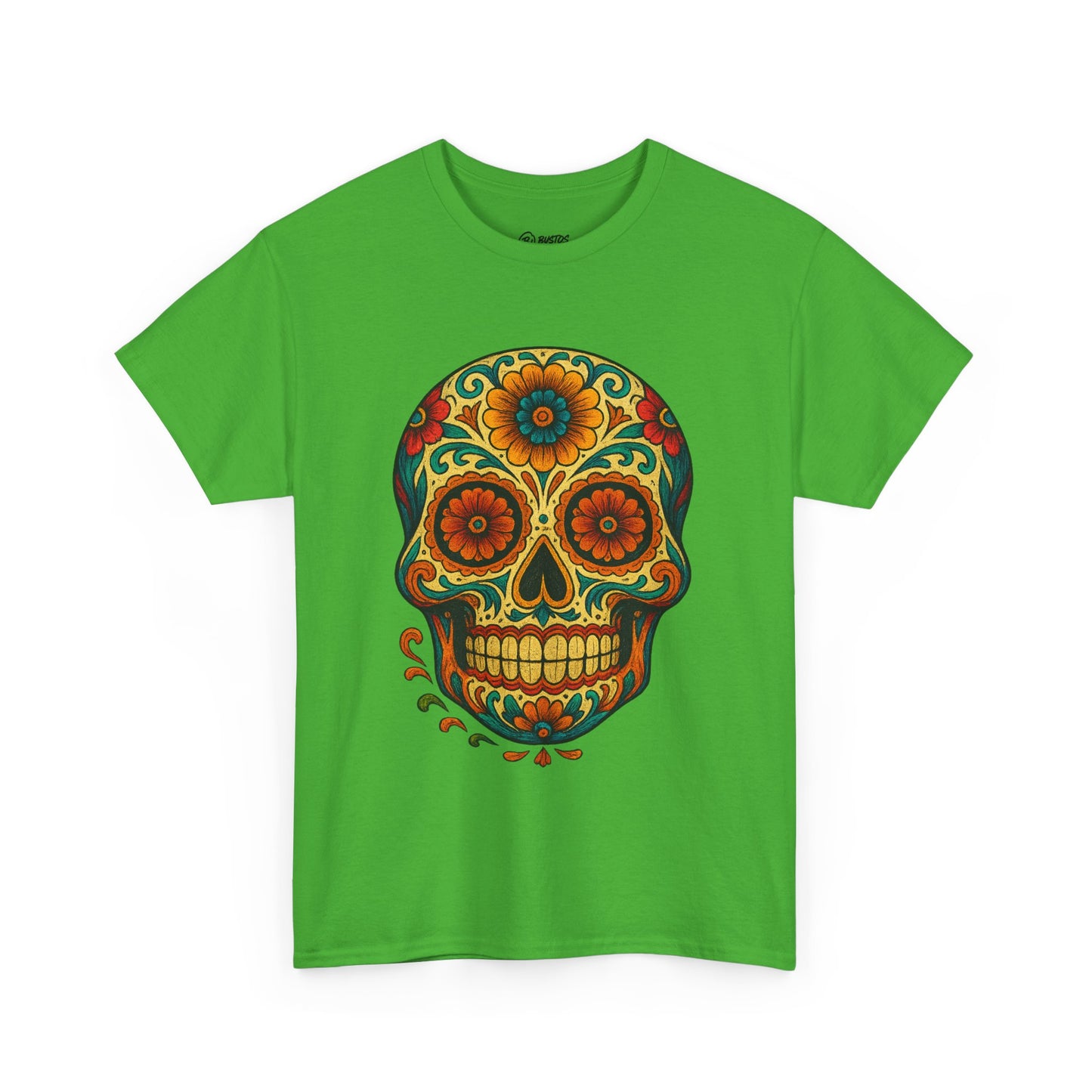Day of the Dead Skull Tee, Unisex Cotton Shirt, Festival Fashion, Halloween Apparel, Vintage Style Tee, Bohemian Gift