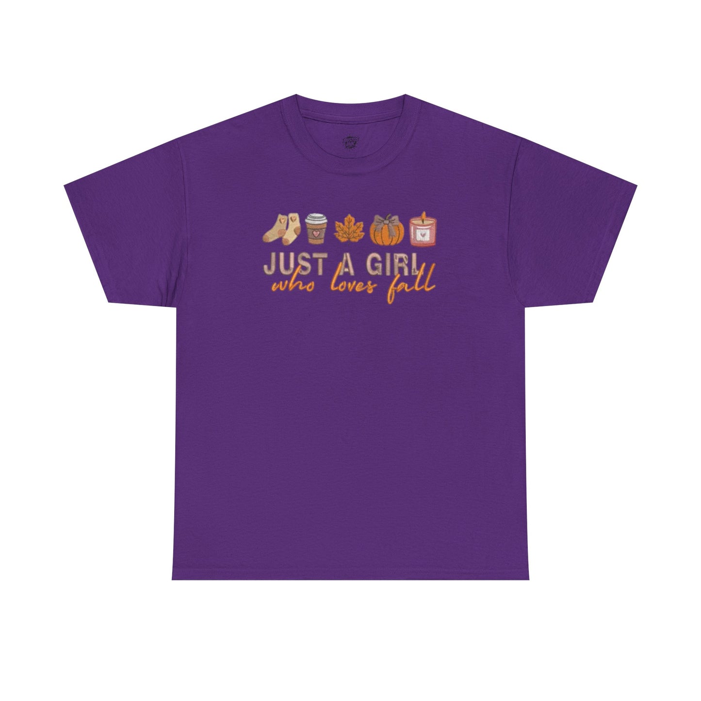 Just a Girl Who Loves Fall- Unisex Heavy Cotton Short Sleeve Tee