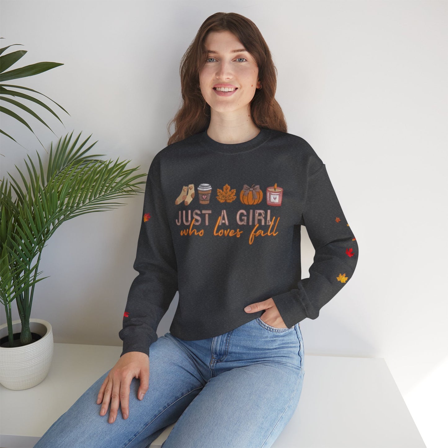 Cozy Fall Sweatshirt, Just a Girl Who Loves Fall, Comfy Crewneck Sweatshirt