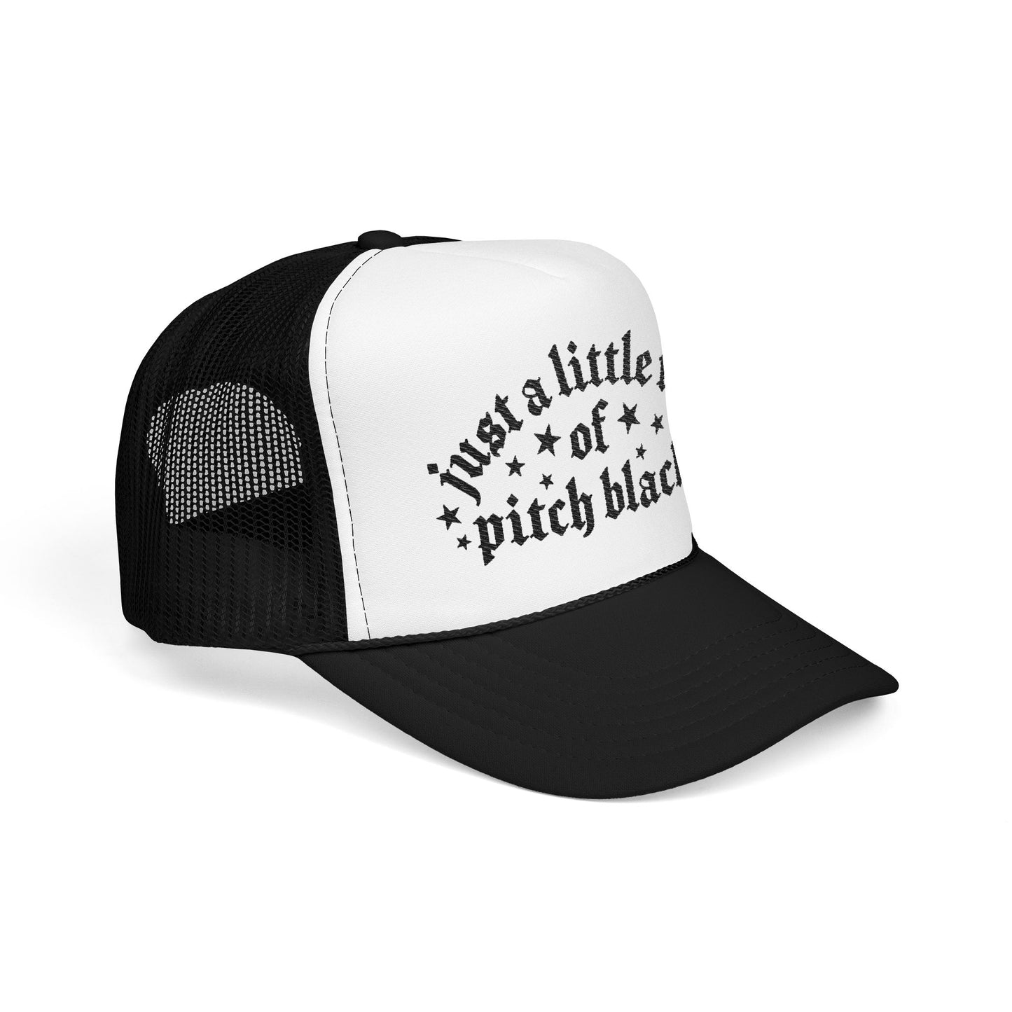 Just a Little Ray of Pitch Black-Embroidered Foam Trucker Hat