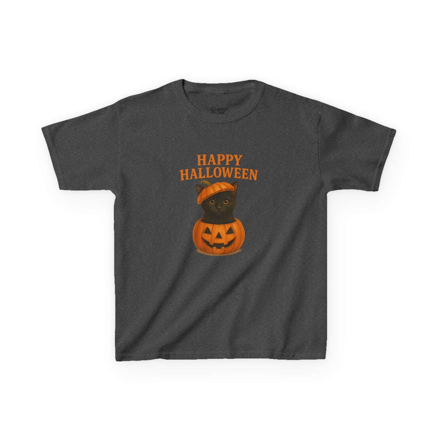 Halloween Kids Tee, Happy Halloween Shirt, Pumpkin Cat Design, Kids Halloween Costume, Fall Holiday Apparel