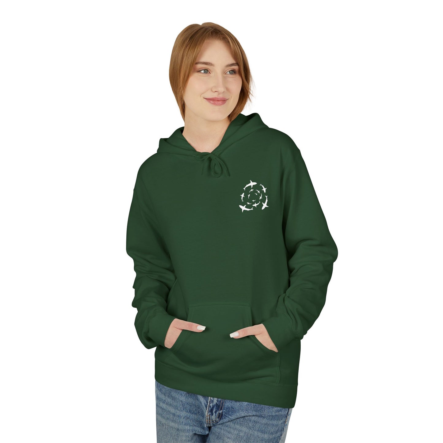 Shark Word Art Hoodie - Unisex Fleece Sweatshirt