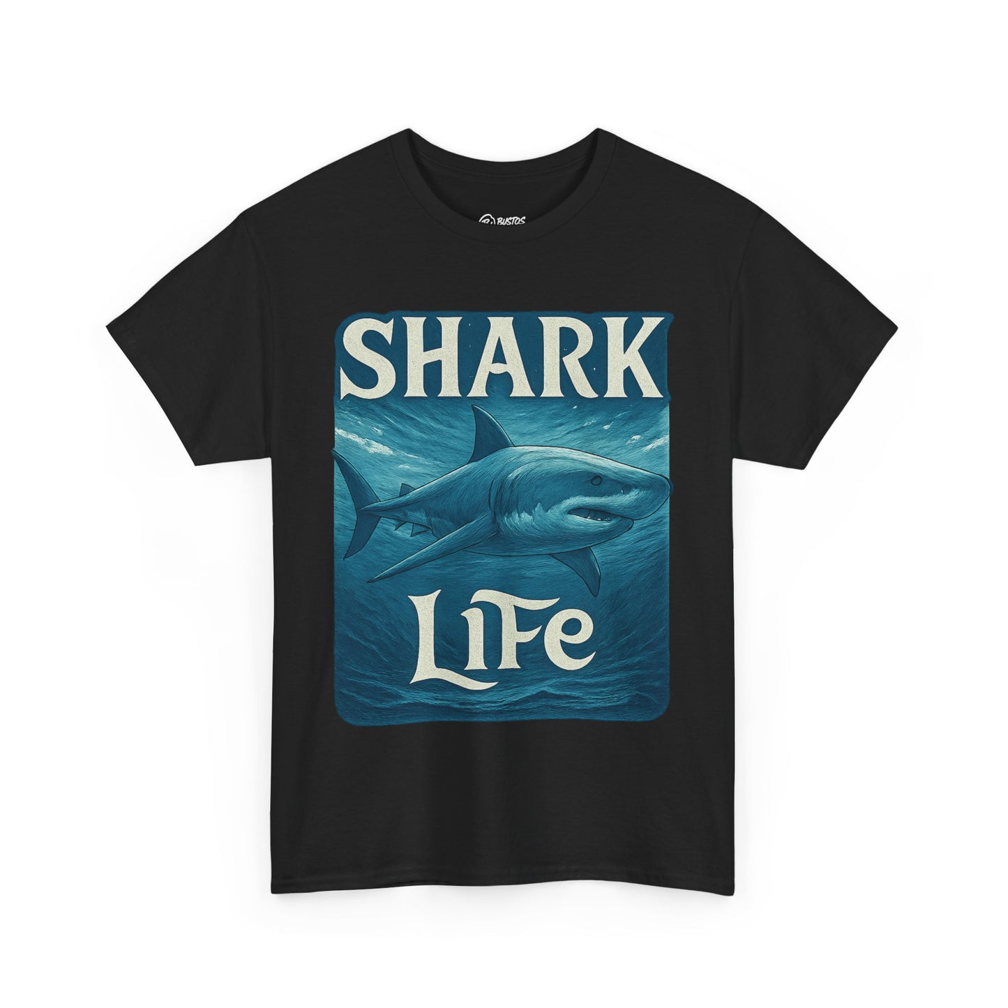 Shark Life Unisex Heavy Cotton Tee, Casual Summer Shirt, Beachwear, Ocean Lover Gift, Surfing Tee, Birthday Present