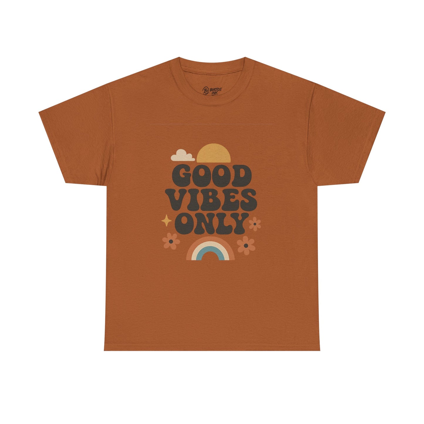 Good Vibes Only Unisex Heavy Cotton Tee, Positive Message Shirt, Casual Everyday Tee, Gift for Friends, Summer Wear