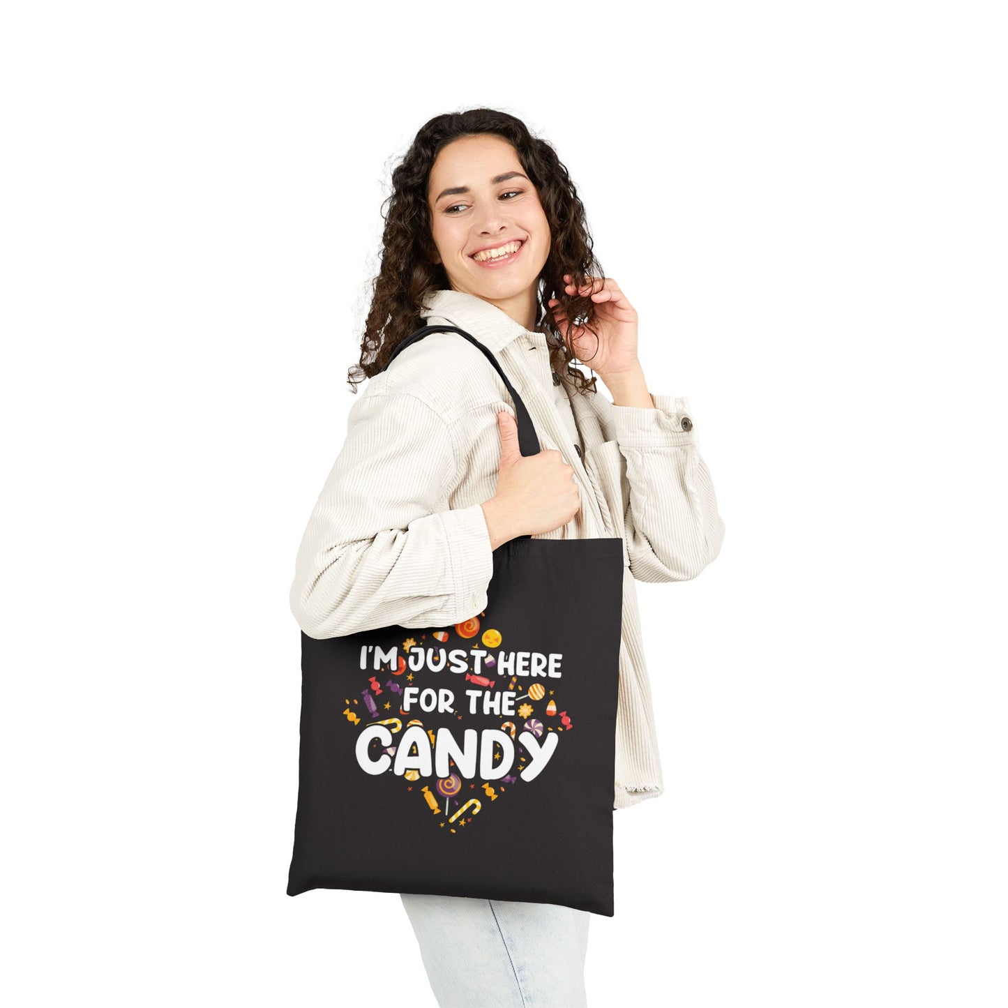 Halloween Candy Lover Tote Bag, Trick or Treat Tote, Fun Halloween Gift, Seasonal Tote