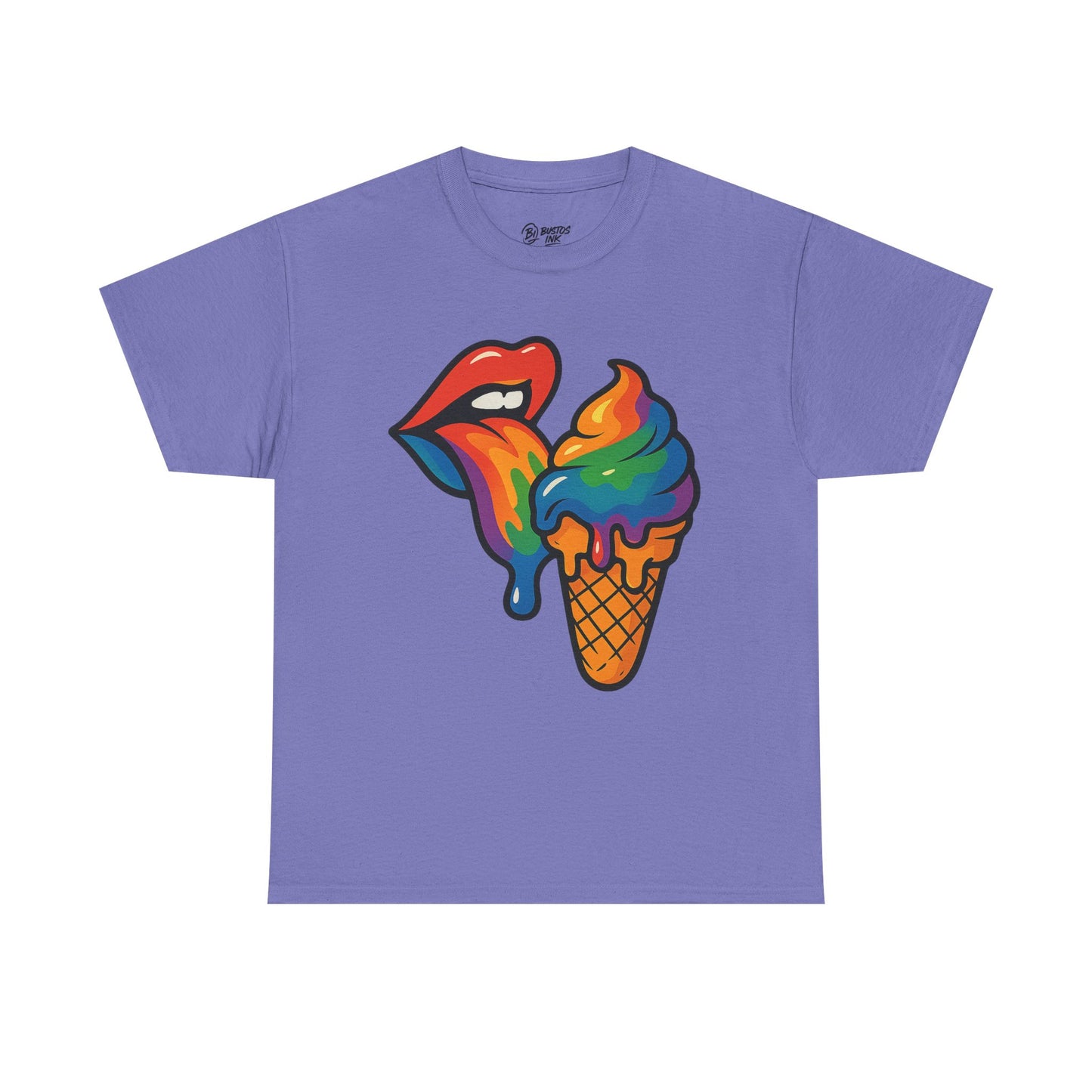 Colorful Ice Cream Lips Tee - Fun Summer Shirt, LGBTQ+ Pride Apparel, Unique Gift for Ice Cream Lovers, Casual Wear, Statement T-Shirt