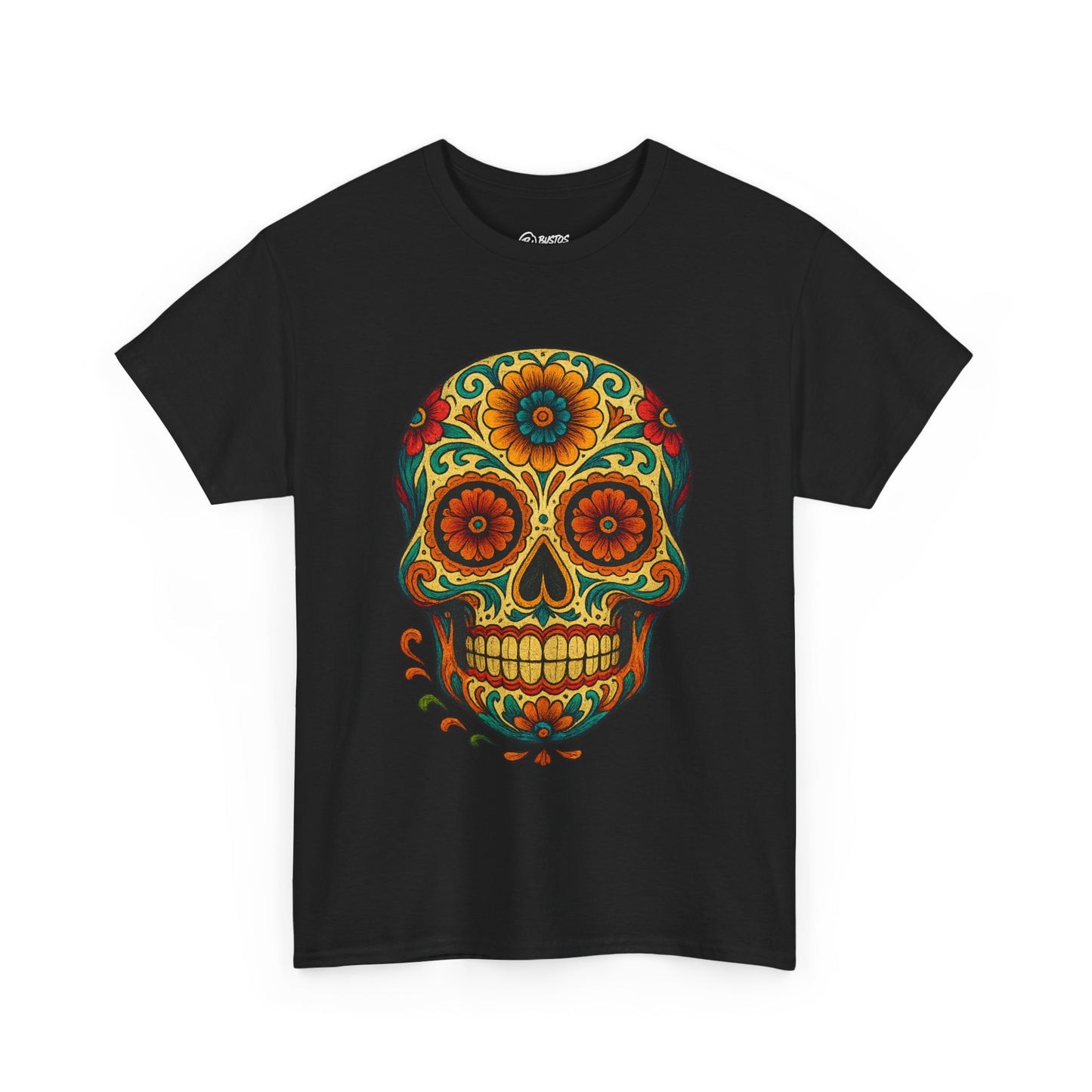 Day of the Dead Skull Tee, Unisex Cotton Shirt, Festival Fashion, Halloween Apparel, Vintage Style Tee, Bohemian Gift