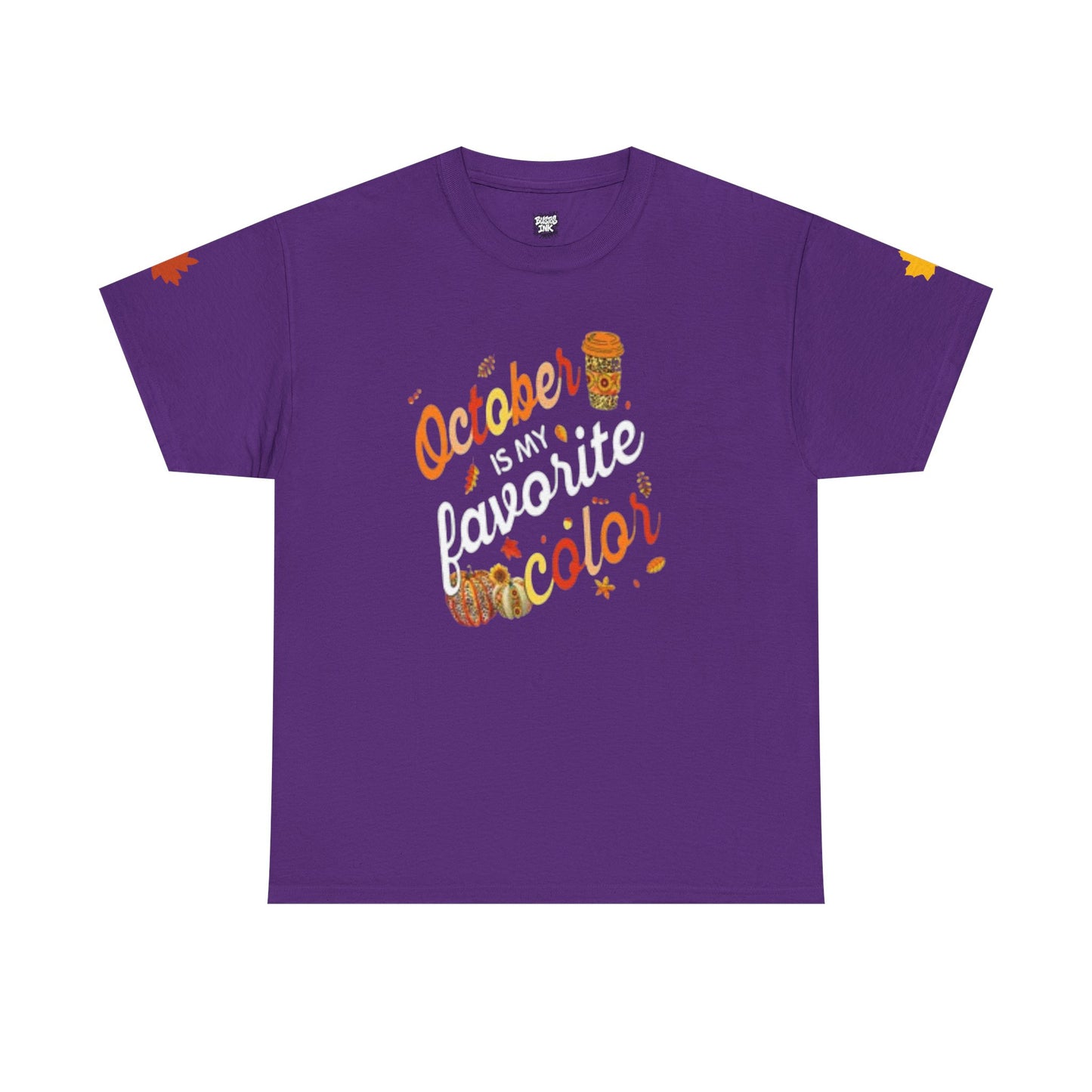 October is my favorite color- Unisex Short Sleeve Heavy Cotton Tee