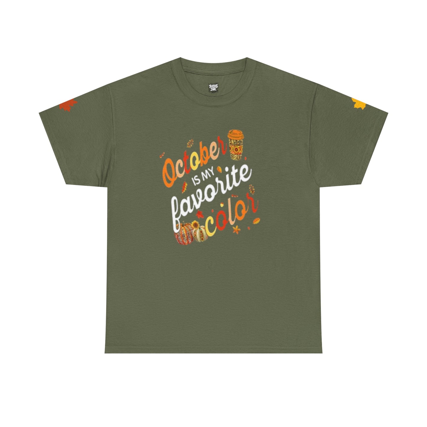 October is my favorite color- Unisex Short Sleeve Heavy Cotton Tee
