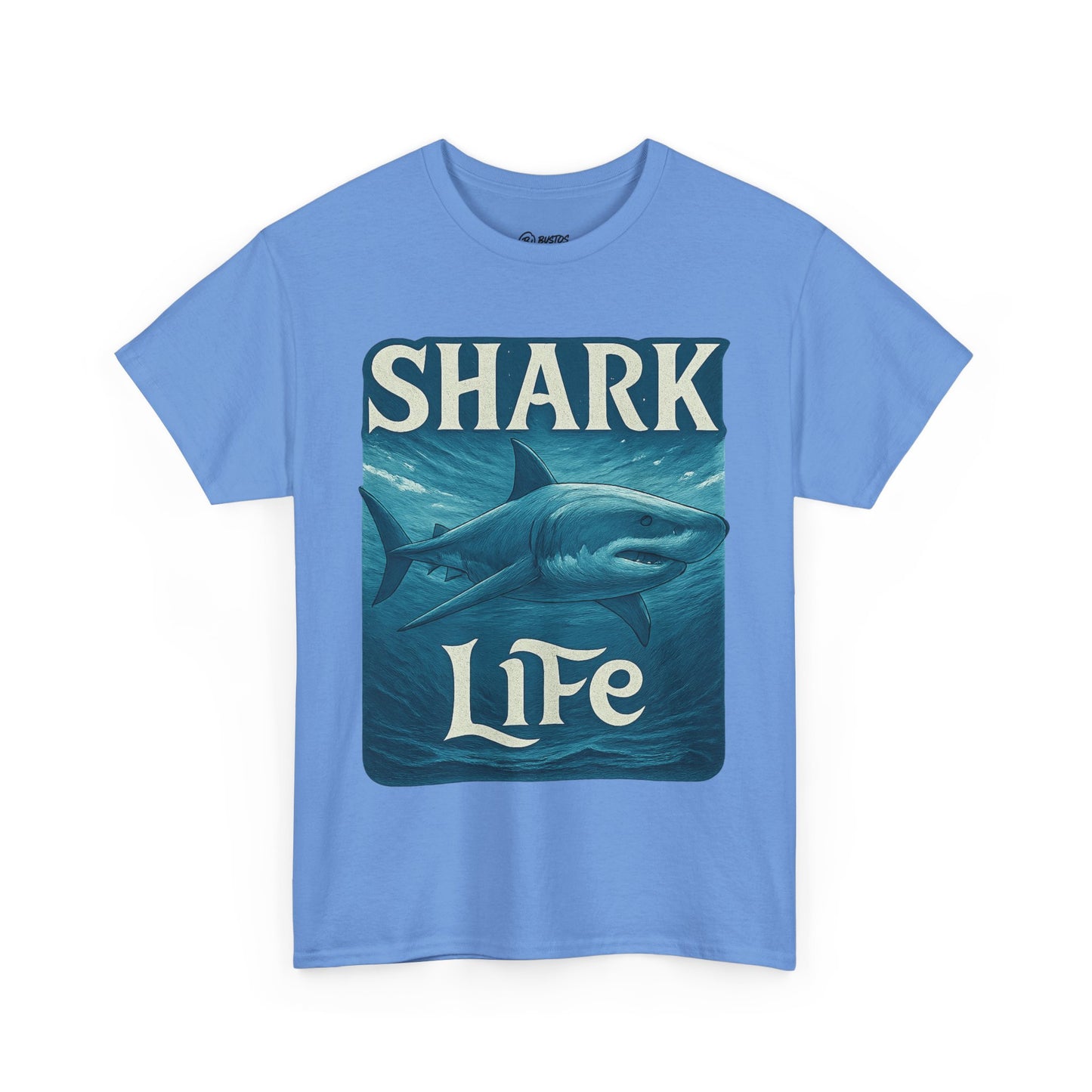 Shark Life Unisex Heavy Cotton Tee, Casual Summer Shirt, Beachwear, Ocean Lover Gift, Surfing Tee, Birthday Present