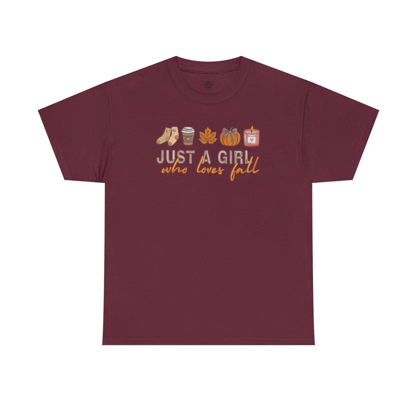 Just a Girl Who Loves Fall- Unisex Heavy Cotton Short Sleeve Tee
