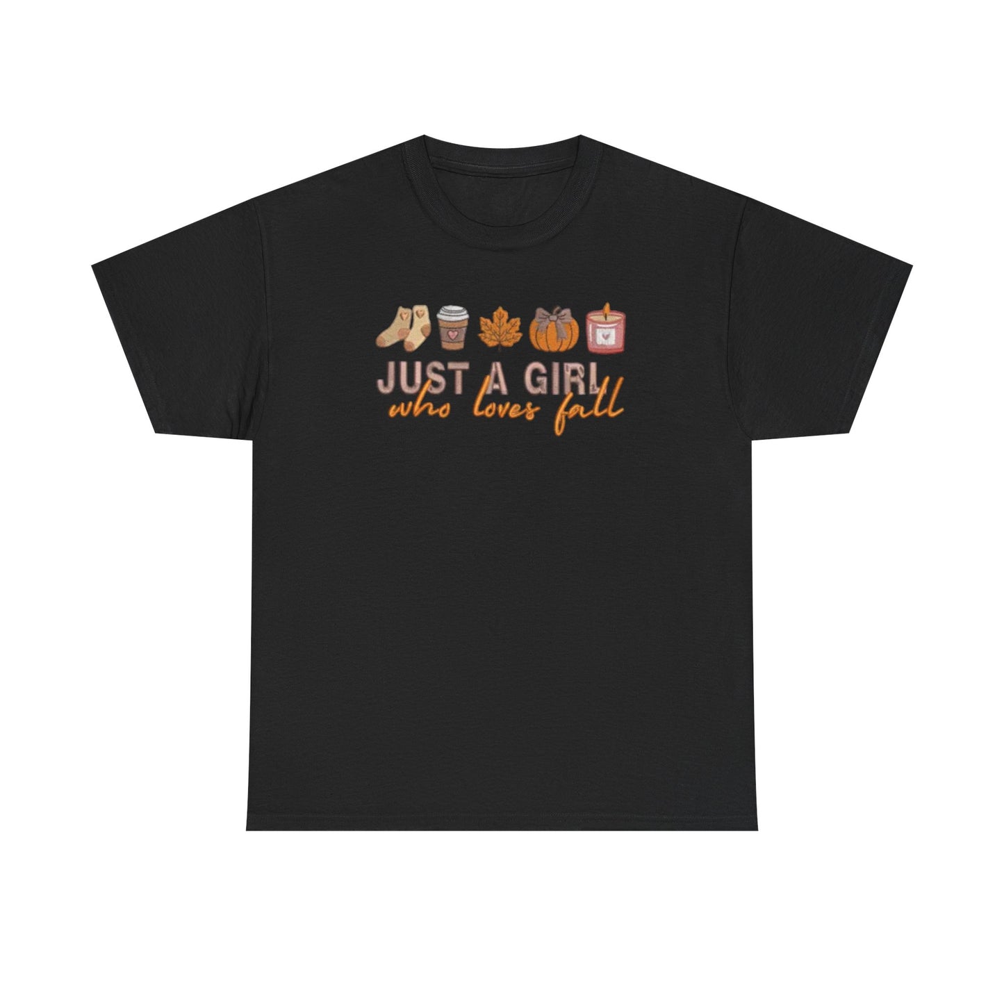 Just a Girl Who Loves Fall- Unisex Heavy Cotton Short Sleeve Tee