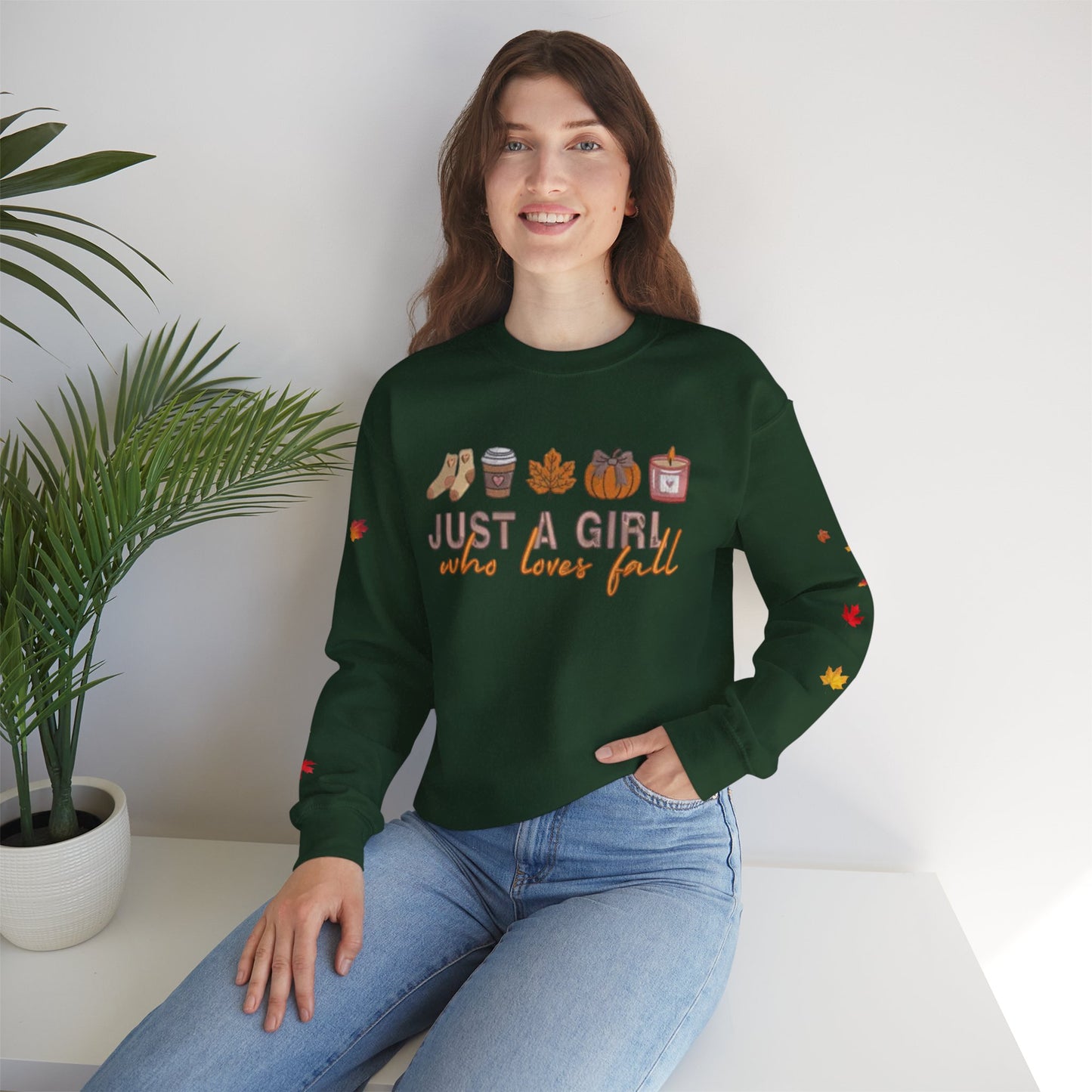 Cozy Fall Sweatshirt, Just a Girl Who Loves Fall, Comfy Crewneck Sweatshirt