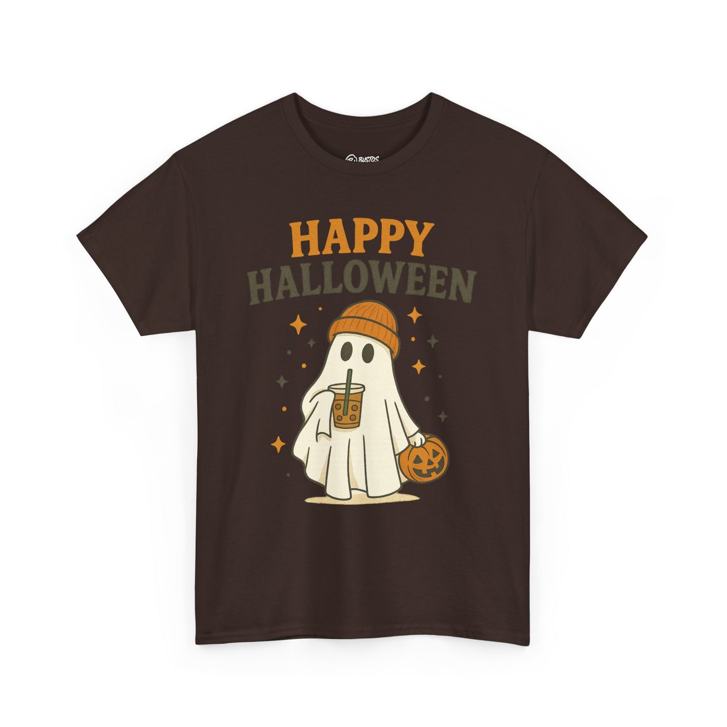 Happy Halloween Unisex Heavy Cotton Tee - Spooky Ghost Shirt, Fall Fashion, Halloween Party Wear, Trick or Treat Tee, Seasonal Gift