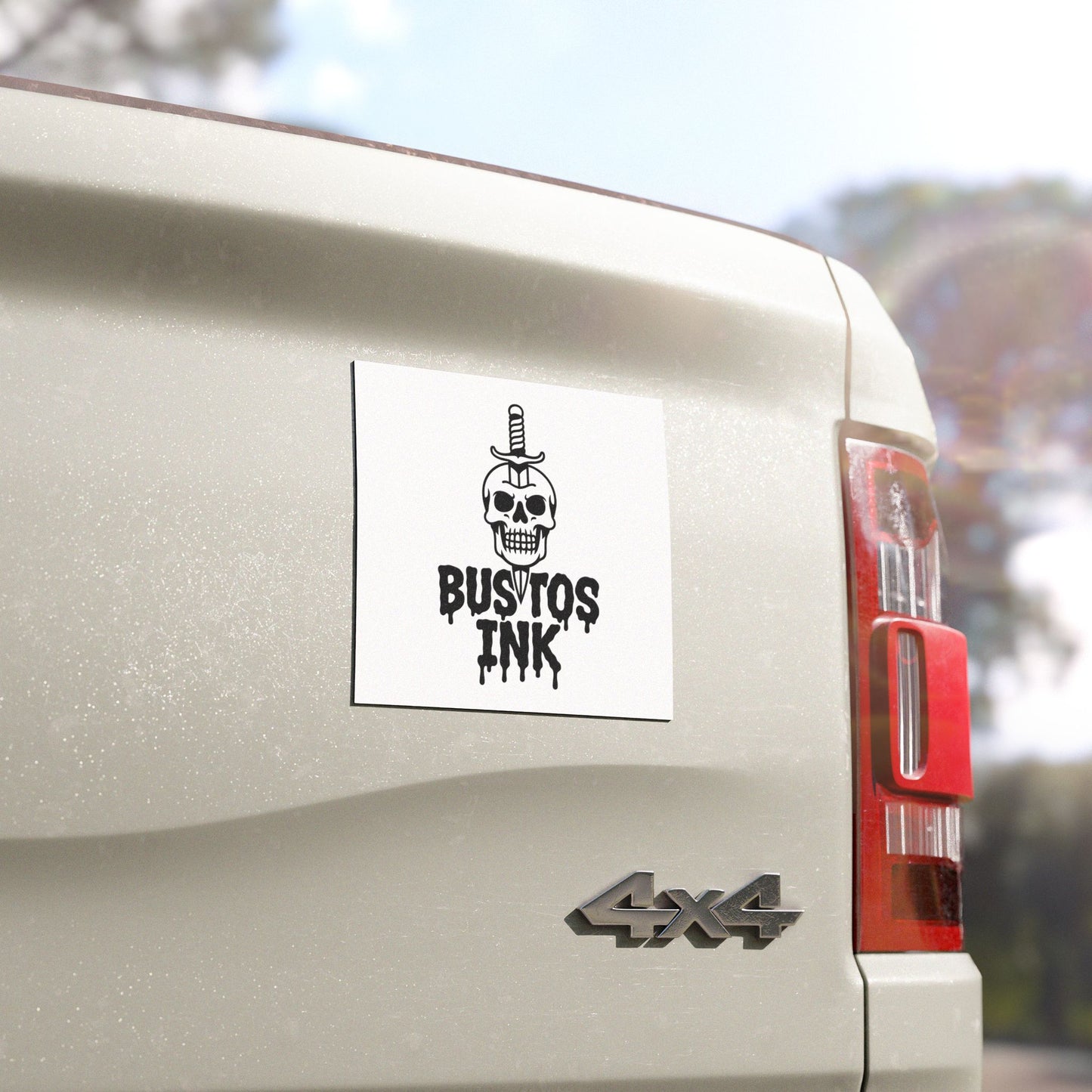 Bustos Ink Skull Car Magnet