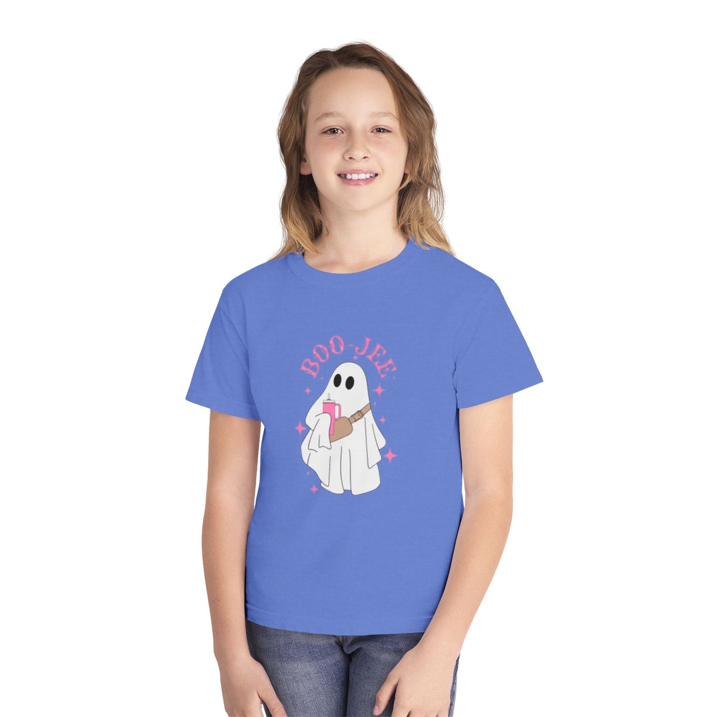Boo Jee Ghost Youth Midweight Tee-Halloween Shirt