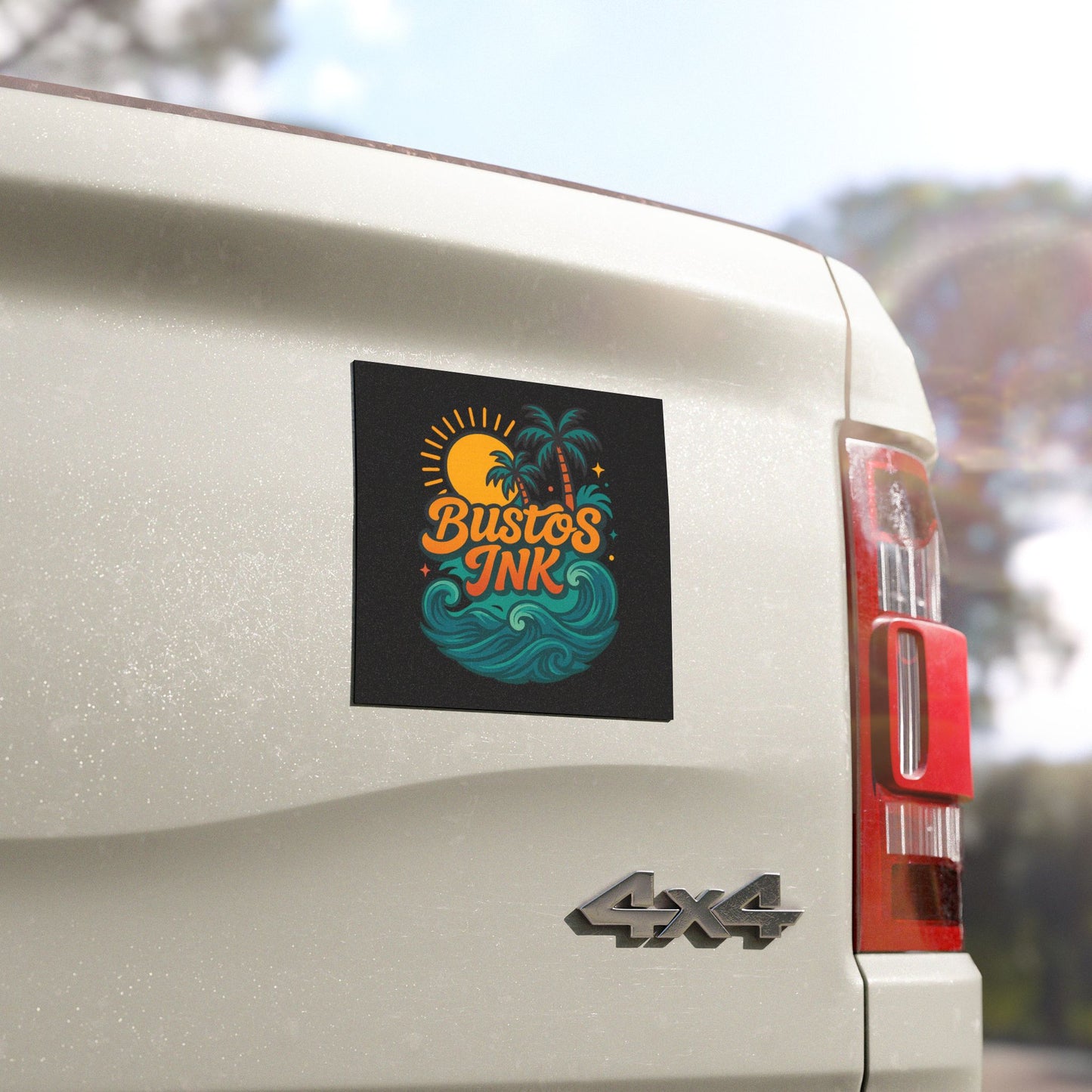 Bustos Ink Beach Car Magnet