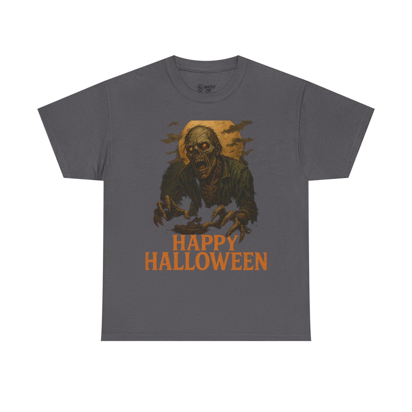 Halloween Zombie Unisex Heavy Cotton Tee, Spooky T-Shirt, Halloween Costume Shirt, Halloween Party Apparel, Trick or Treat Tee