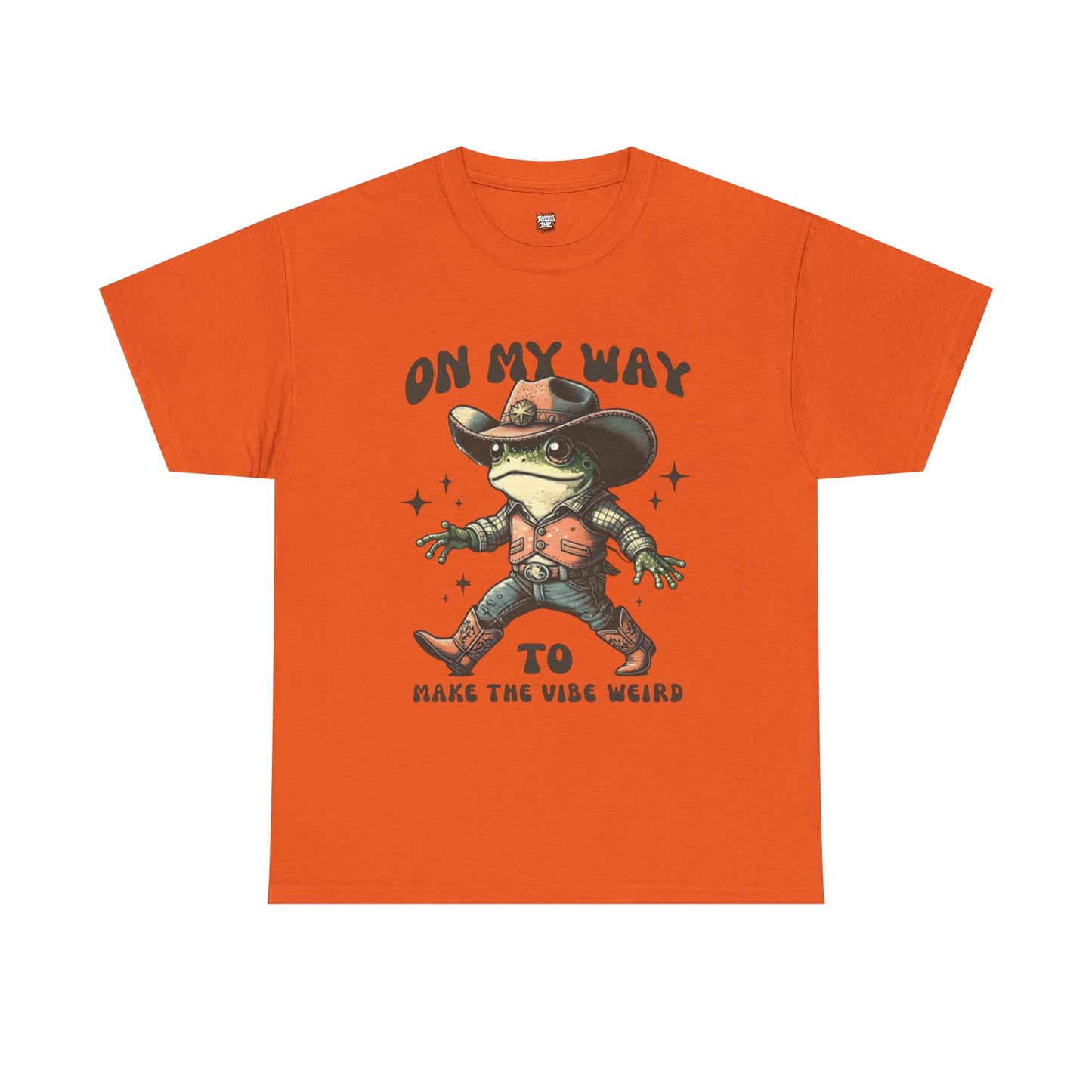Playful Vibe Frog Tee | Unisex Heavy Cotton T-Shirt, Quirky Graphic Tee, Unique Gift, Casual Wear, Fun Humor Shirt