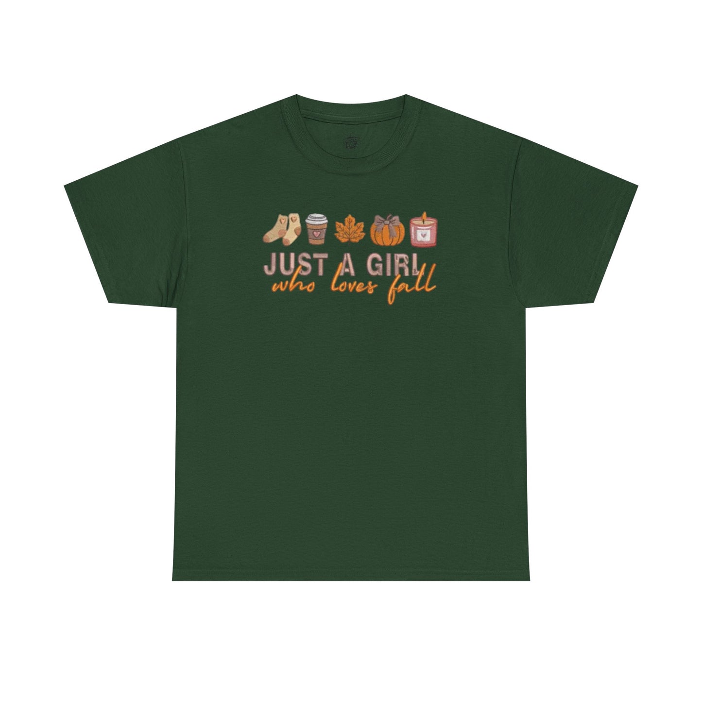 Just a Girl Who Loves Fall- Unisex Heavy Cotton Short Sleeve Tee