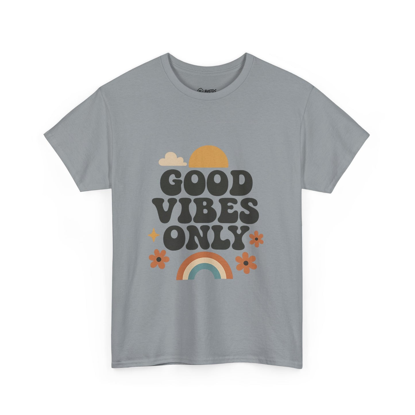 Good Vibes Only Unisex Heavy Cotton Tee, Positive Message Shirt, Casual Everyday Tee, Gift for Friends, Summer Wear