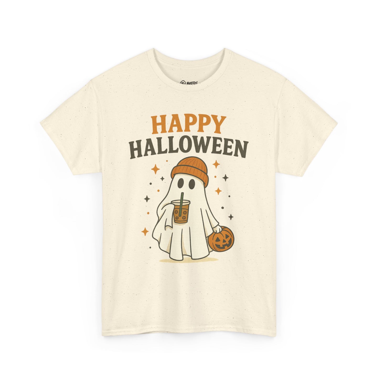 Happy Halloween Unisex Heavy Cotton Tee - Spooky Ghost Shirt, Fall Fashion, Halloween Party Wear, Trick or Treat Tee, Seasonal Gift
