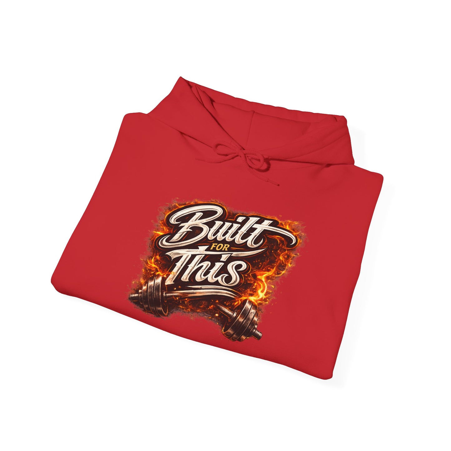 Built for This Hoodie — Fiery Hand-Lettered Graphic Hooded Sweatshirt